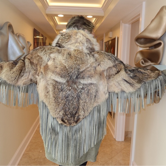 schultz & m. blaustein coyote and leather fur coat - Picture 8 of 13